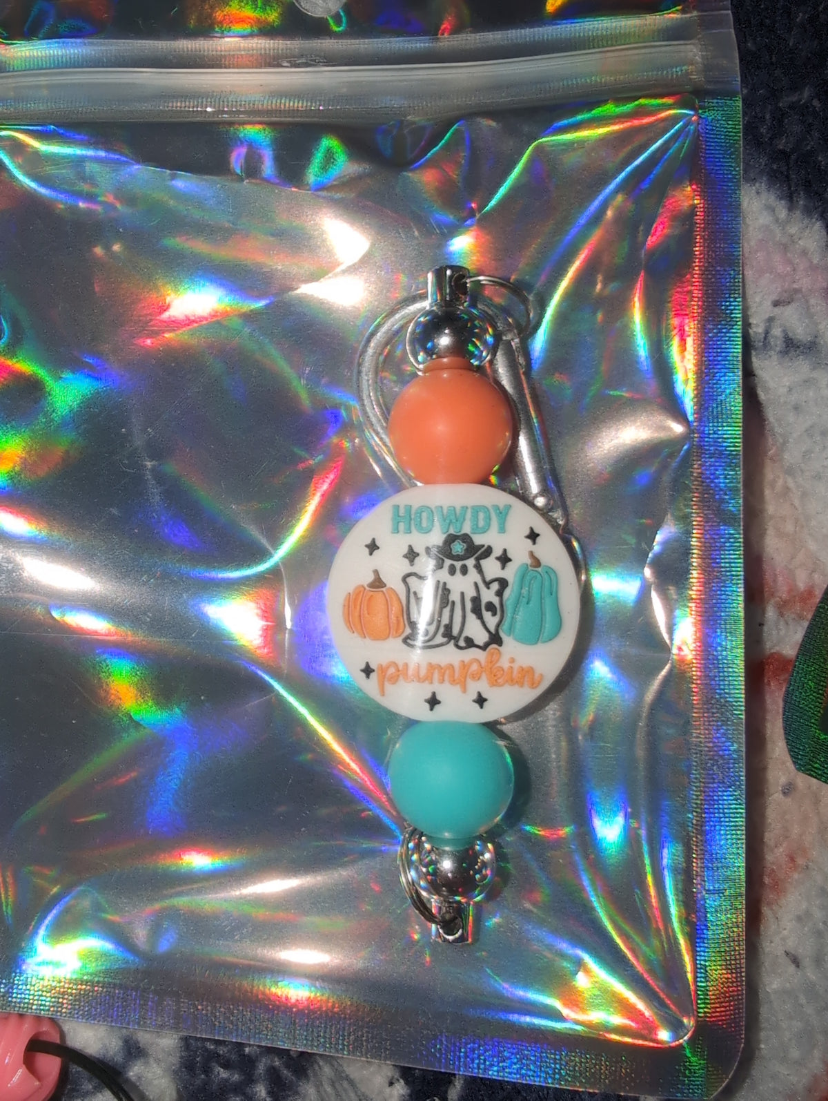 Howdy pumpkin keychain