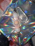Pink and white keychain