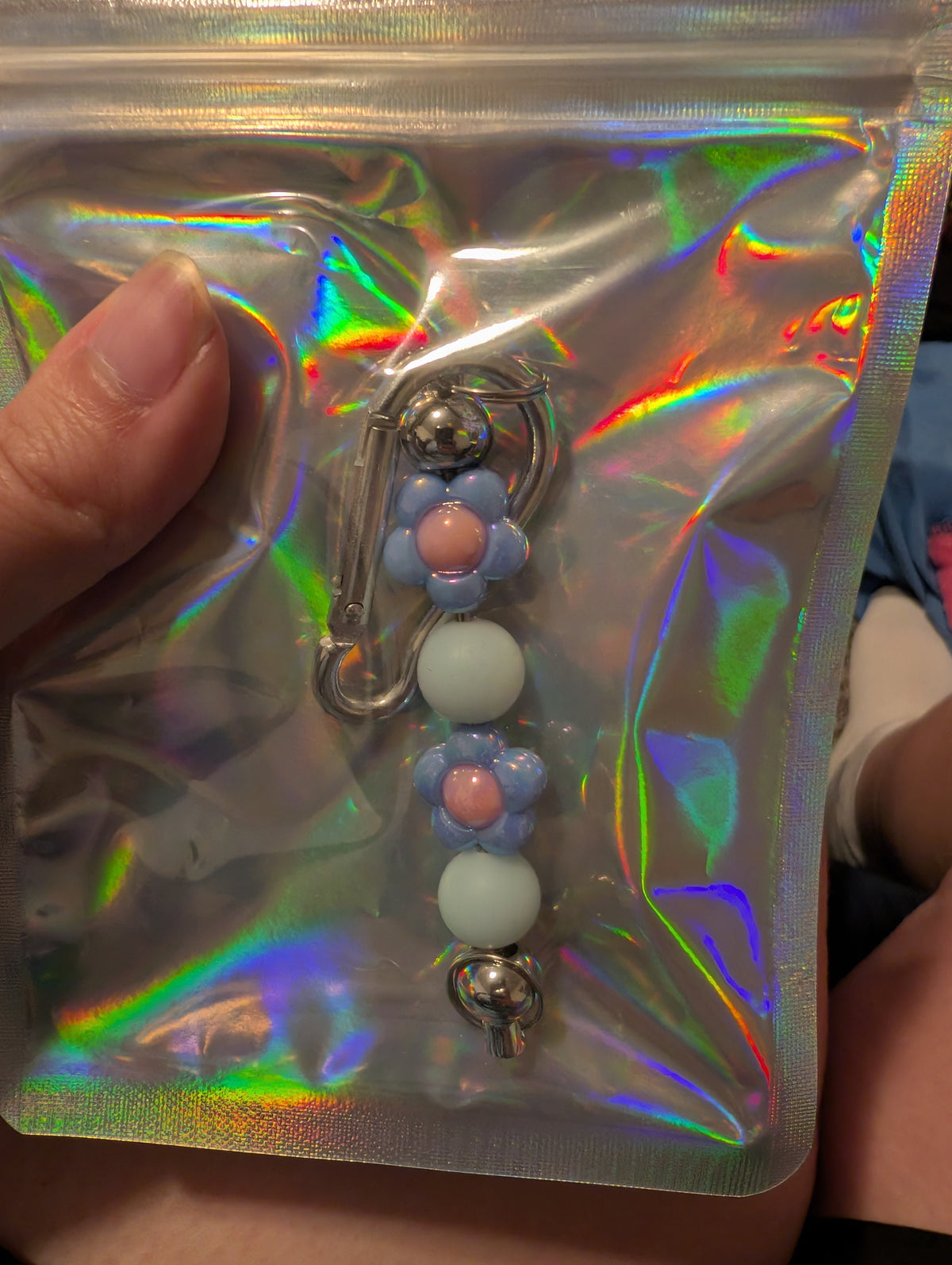 Blue flower keychain